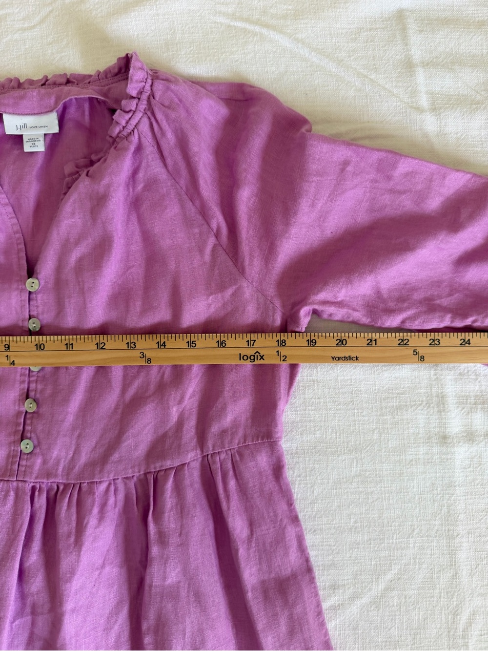 J. Jill 100% Linen Purple Tiered Dress - Picture 8 of 9